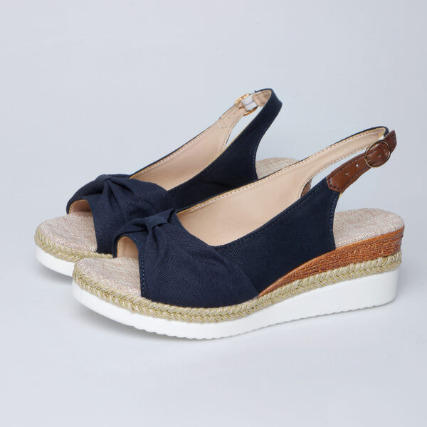 Bow Wedge Casual Sandals Women's Rubber - Image 4