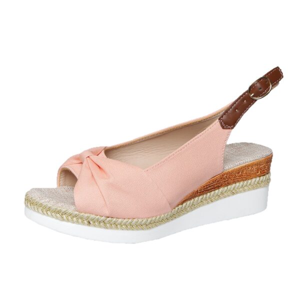 Bow Wedge Casual Sandals Women's Rubber - Image 2