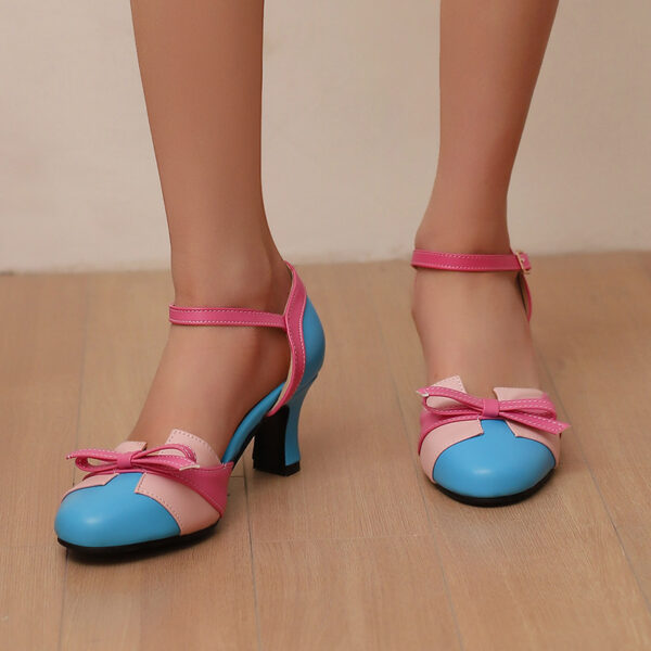Elegant High Heel Candy-colored Hollow Buckle Sandals - Image 5